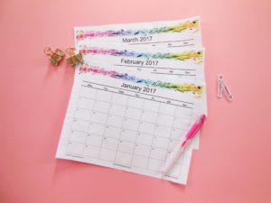 2017 Monthly Calendar Printable