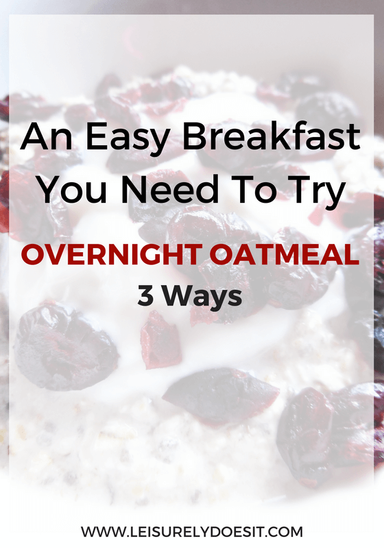 If waking up to a delicious prepared breakfast sounds good to you, then you'll be thrilled with these three Overnight Oatmeal recipes.