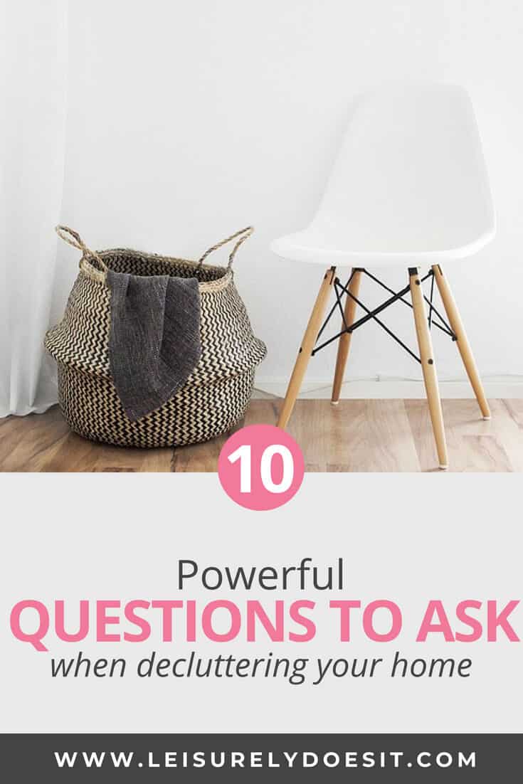 Basket and chair - Questions to ask when decluttering