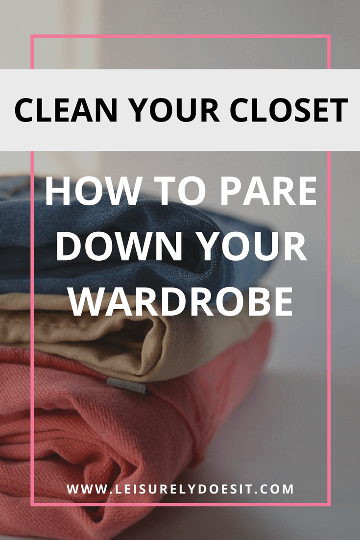 Here are some simple tips to pare down your wardrobe and declutter your clothes and accessories. Simplifying your closet will help you look forward to getting dressed in what you love everyday. #closet #declutter #organize #organizing #clothes #clothing