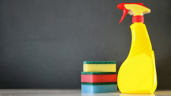 Spray bottle and sponge— Dust the house as part of your home speed clean.