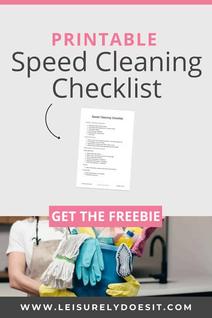 Printable Speed Cleaning Checklist