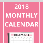 Download the free printable 2018 monthly calendar and use the blank spaces to track workouts or set goals. Include the simple calendar in your home management binder and make cleaning schedules or use it for meal planning. The possibilities truly are endless. Click to grab this awesome organizational tool! via leisurelydoesit.com