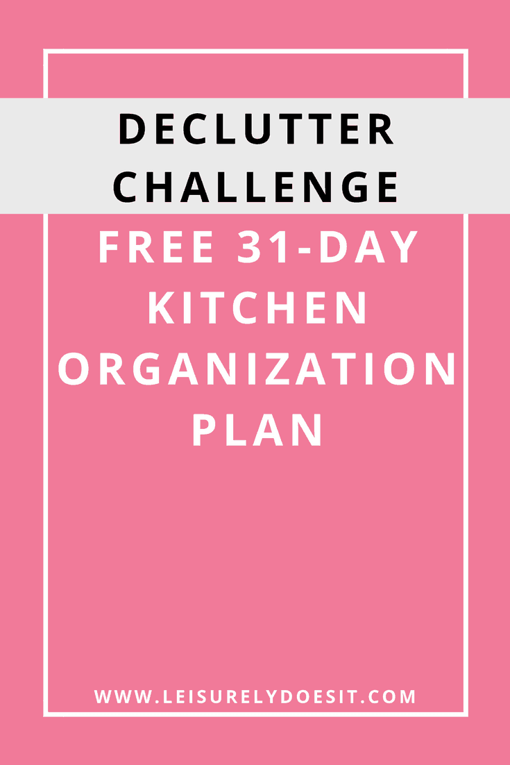 Need motivation to start spring cleaning your house? Get step-by-step organization ideas when you join the 2018 Kitchen Declutter Challenge. Click here to download the free printables that will guide you to remove clutter from the most-used room in your home without you feeling overwhelmed. 