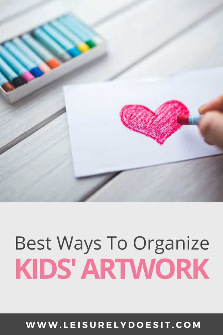 Need ideas for how to store kids' artwork, as well as the best ways to display them? Here are some great tips on how to organize all of those fun DIY crafts your children bring home from school. #organization #organizing #organize #artwork