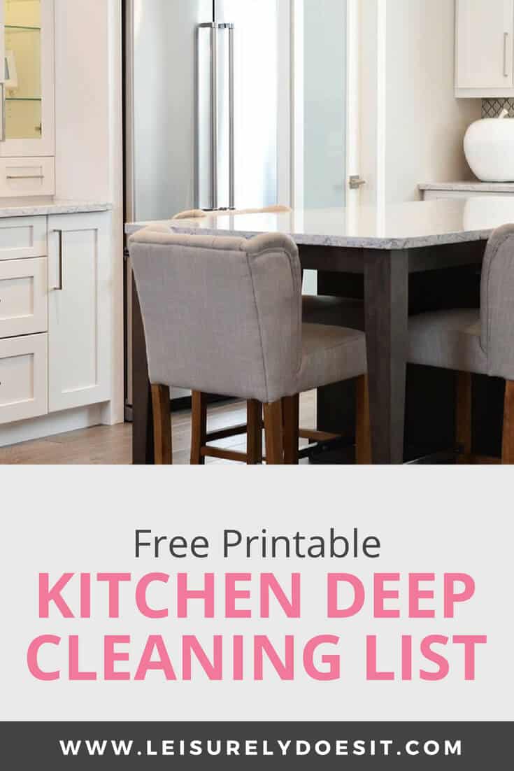 Free Printable Kitchen Deep Cleaninig List