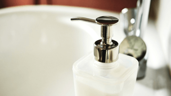 Dilute soap and put it in a foaming dispenser to save on cleaning.