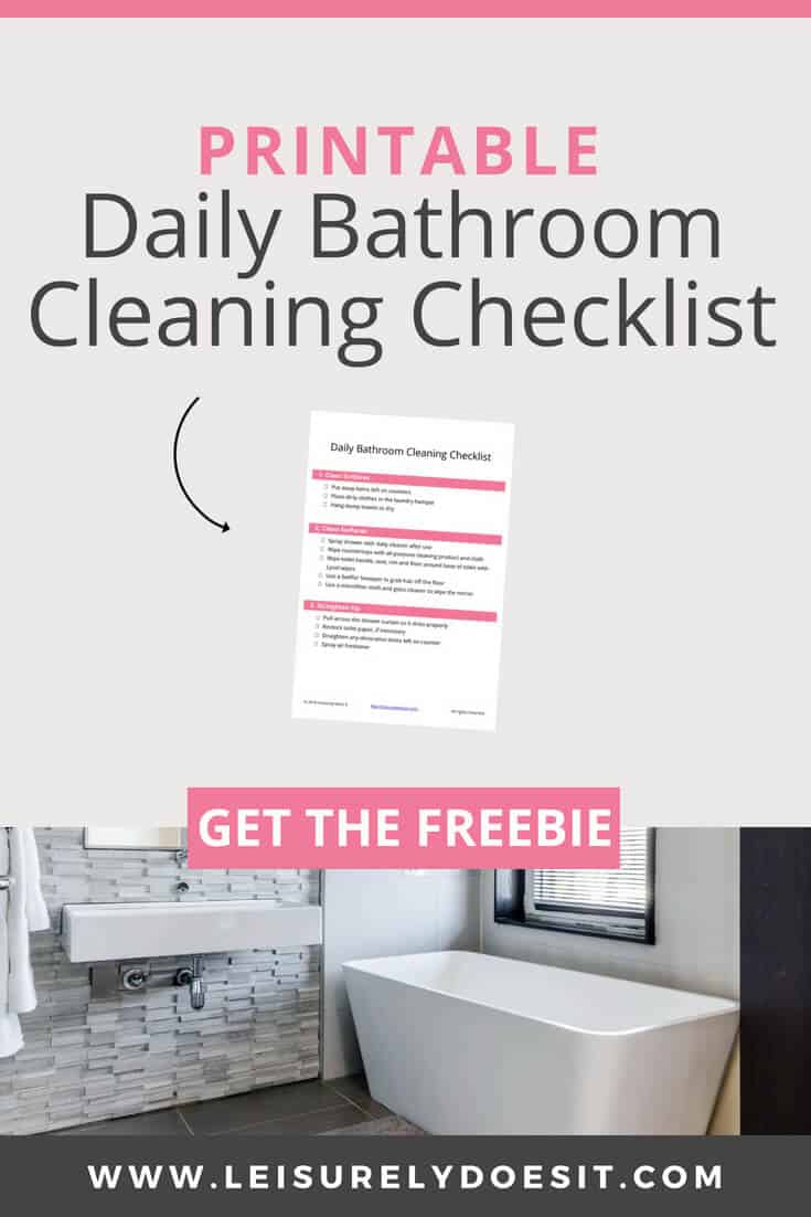 Printable Daily Bathroom Cleaning Checklist