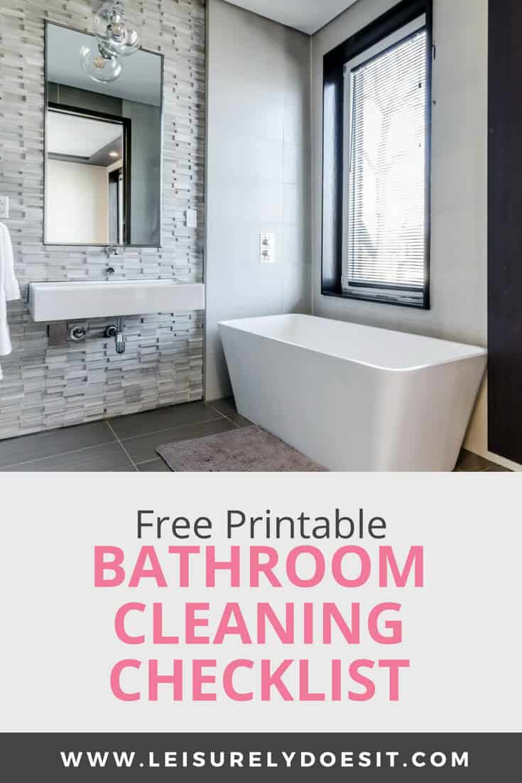 Free Printable Daily Bathroom Cleaning Checklist