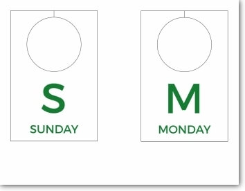 Use these free printable Days of the Week Clothes labels to help your children get dressed easily in the morning.