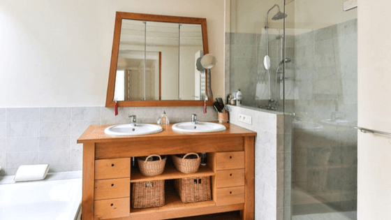 One of my best bathroom organization ideas is to add storage to every nook and cranny of your bathroom.