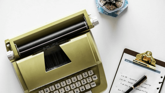 Typewriter, notepad and pen— Schedule tasks on your daily to do list so you forget nothing.