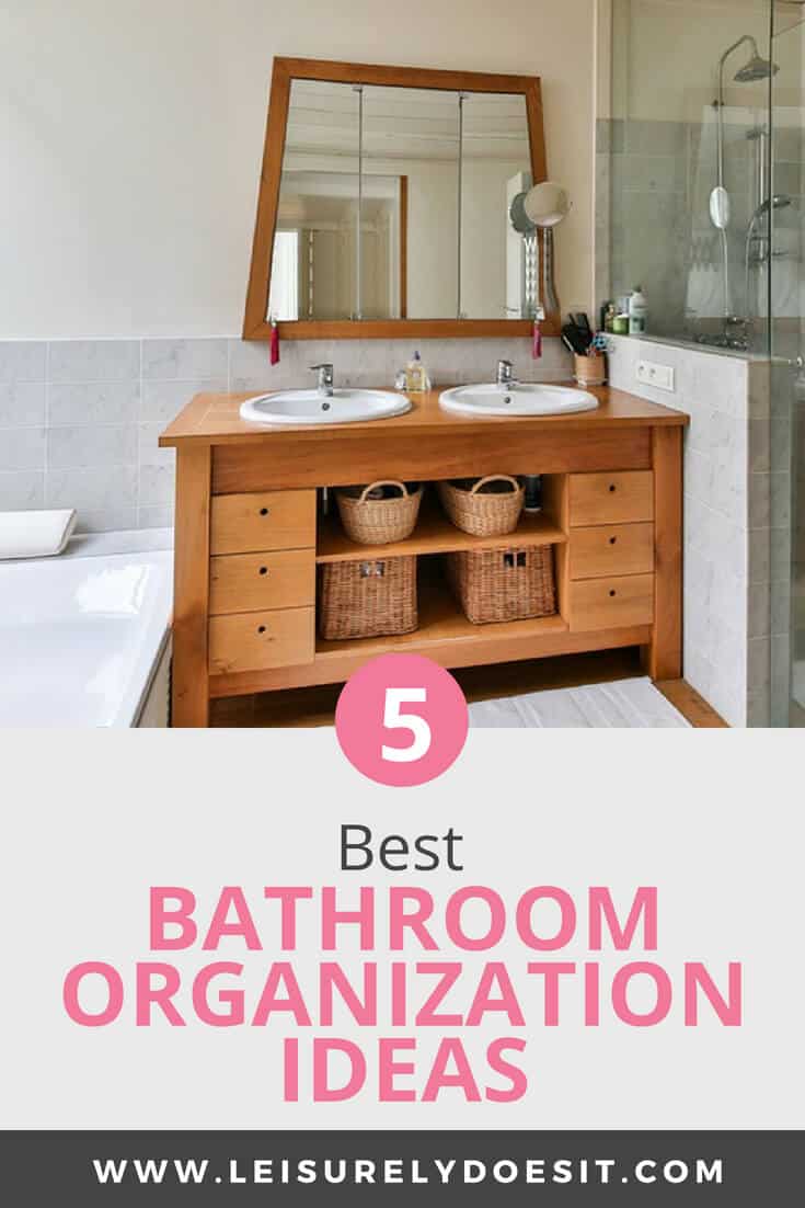 With all the makeup, beauty products, towels and everything else in your shared bathroom, it's no wonder it feels like you never have enough storage. Here are some simple bathroom organization ideas to eliminate the clutter from countertops and cabinets. #organize #organization #organizing #bathrooms #storage