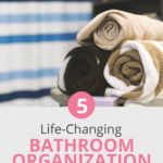 Organizing all the makeup, beauty products, towels and everything else in your shared bathroom doesn't need to be difficult. Eliminate the clutter on your countertops and in cabinets or drawers with these bathroom organization ideas. #organize #organization #organizing #bathrooms #storage