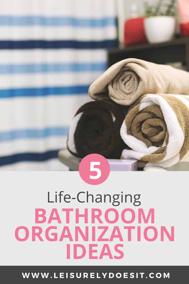 Organizing all the makeup, beauty products, towels and everything else in your shared bathroom doesn't need to be difficult. Eliminate the clutter on your countertops and in cabinets or drawers with these bathroom organization ideas. #organize #organization #organizing #bathrooms #storage