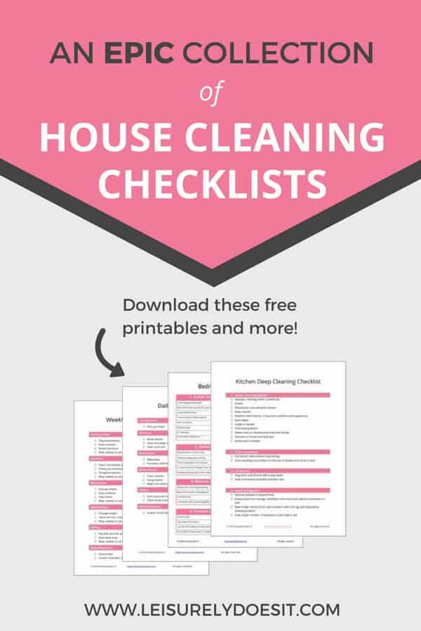 If you need help keeping track of all your cleaning routines, check out this ultimate collection of free printable House Cleaning Checklists. You'll find daily, weekly and even deep cleaning printables. #cleaning #cleaningtips #freeprintable