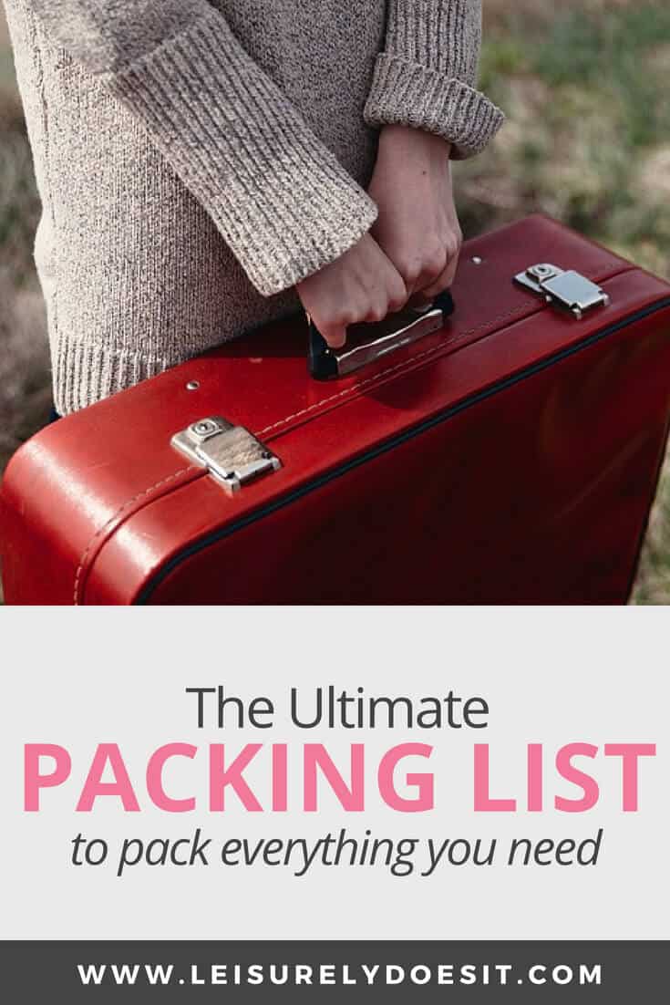 Not sure what to pack for your next trip? It's tough to know what you need and you usually end up forgetting something important. Eliminate the stress and use this free printable travel checklist to ensure you pack everything you need for your next vacation. #packinglist #packing #travelling #packingtips #whattopack