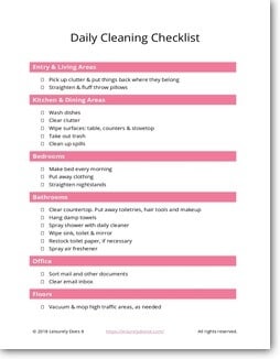 Download this daily cleaning checklist printable.