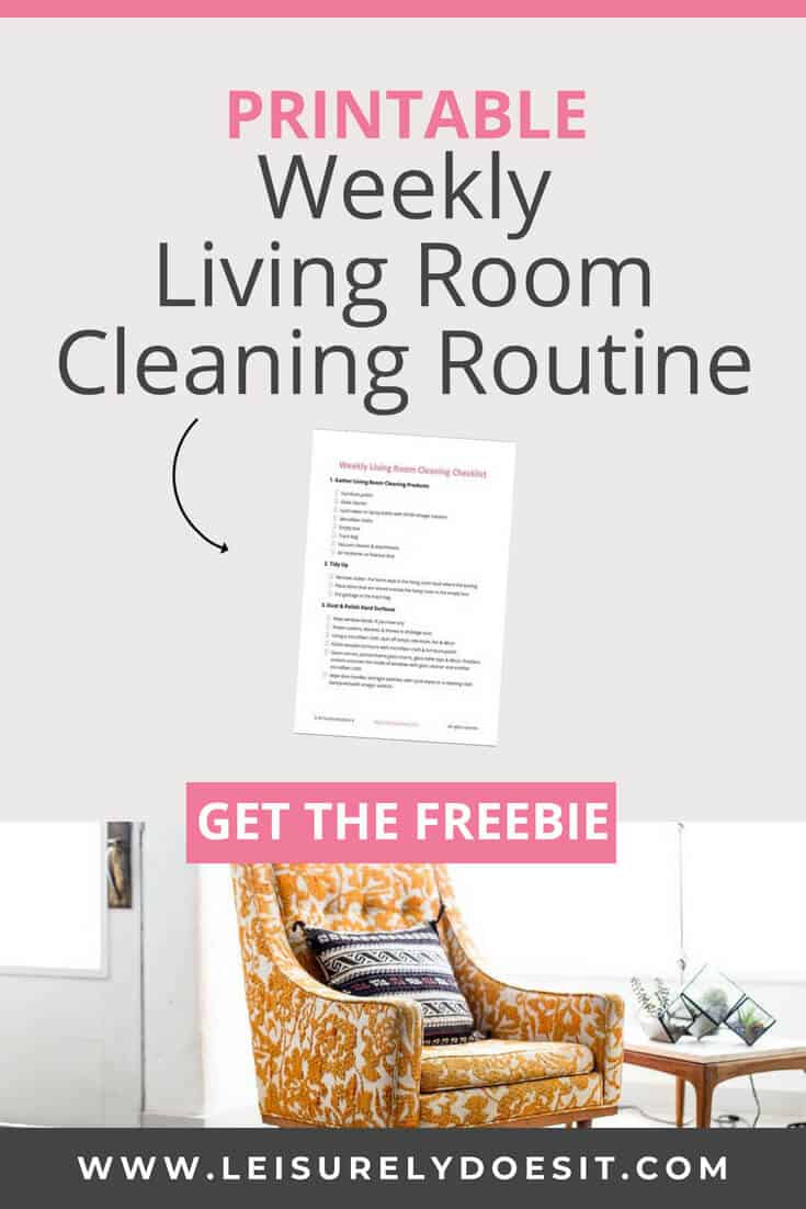 Printable Weekly Living Room Cleaning Routine