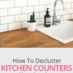 Are your kitchen countertops covered in piles of mail or other paper clutter, utensils, the dish rack next to the sink, small appliances and even decor? You are not alone! It can be hard to figure out how to organize the kitchen counters especially when you have a small kitchen that lacks storage. Here are some simple kitchen counter organization tips so you can finally have clutter-free countertops. #declutter #kitchens #countertop #organization