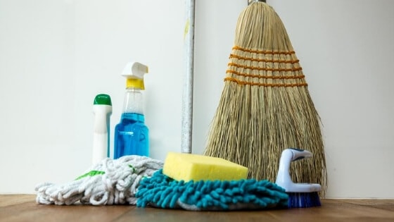 Keep cleaning supplies handy for easy party clean-up.