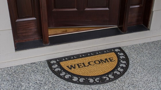 Use door mats to help protect your floors during a party.