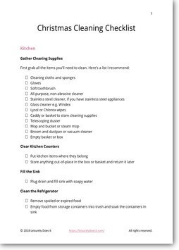 Download this free printable Christmas Cleaning Checklist.