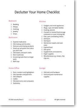 Download this free Ultimate Declutter Your Home Checklist printable.