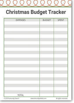 Christmas Planner - Christmas Budget Tracker Printable - Leisurely Does It