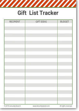 Christmas Planner Gift List Tracker Printable - Leisurely Does It