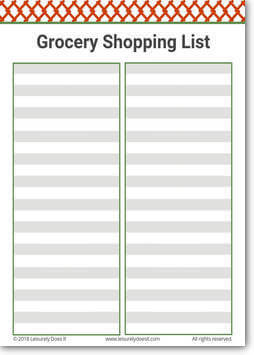 Christmas Planner - Grocery Shopping List Printable - Leisurely Does It