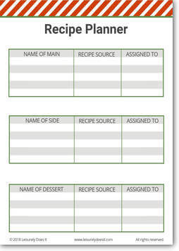 Christmas Planner - Recipe Planner Printable - Leisurely Does It