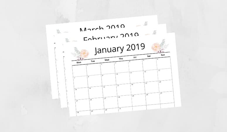 It’s Here! Download Your Free 2019 Monthly Calendar Printable