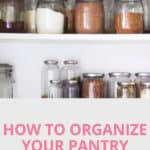 Here are some simple ideas for how to organize a pantry in your home. These tips and tricks are great whether you have a small closet with pull-out shelves or a walk-in pantry. Learn how to maximize your shelves with baskets and organizers and how to keep track of the food you have so it doesn't expire. #pantryorganization #kitchenorganization #ldi