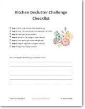 Free Kitchen Declutter Challenge Checklist Printable