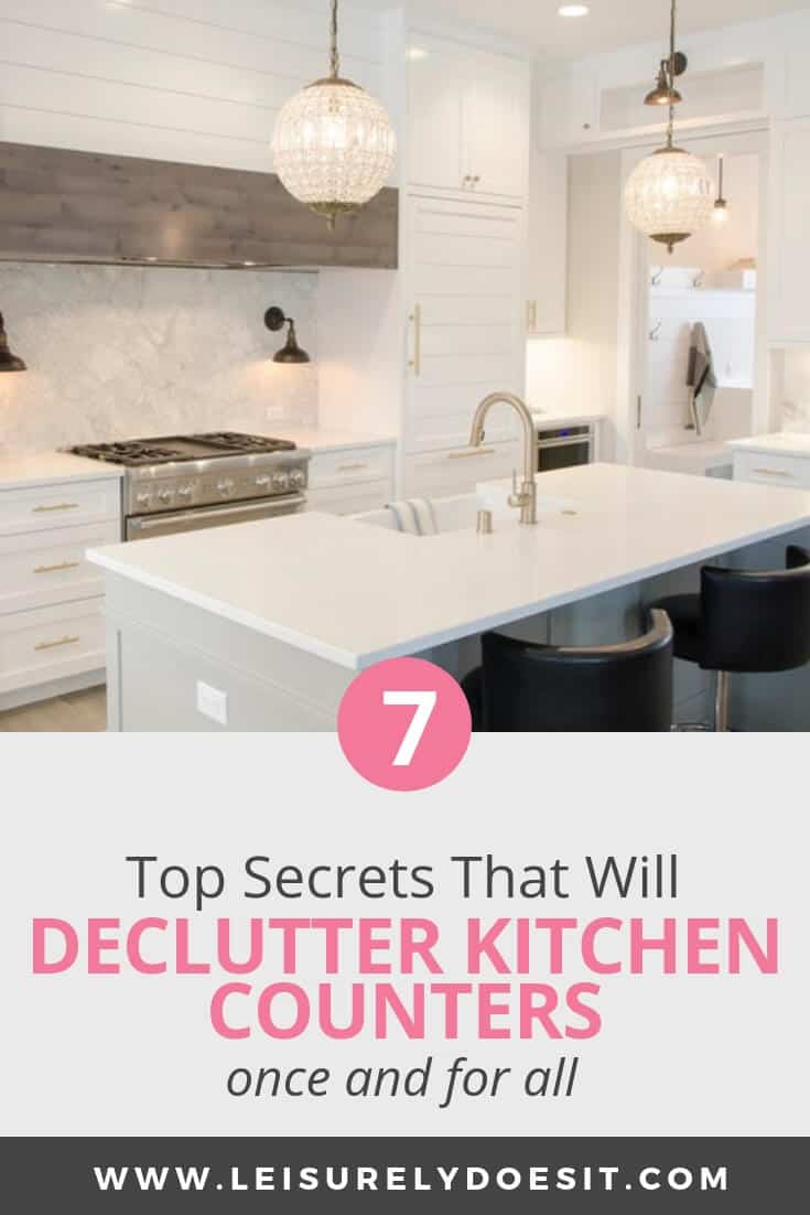 Here are some awesome kitchen counter organization tips great for large and small kitchens. These space-saving organizing ideas will help you declutter and keep your countertops clutter-free. Click here to learn how to organize the kitchen counters. #kitchenorganization #kitchencountertops #homeorganization #ldi