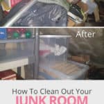 Got a room full of junk to declutter? Here are my best junk room organization tips to help you get your storage space organized and keep it clutter-free. Plus, you'll find some before and after photos for inspiration. Whether the junk room in your house is the entire basement or just a closet, these ideas will definitely help. #declutter #declutteringyourhome #declutteringmyhouse #organizationtips #ldi