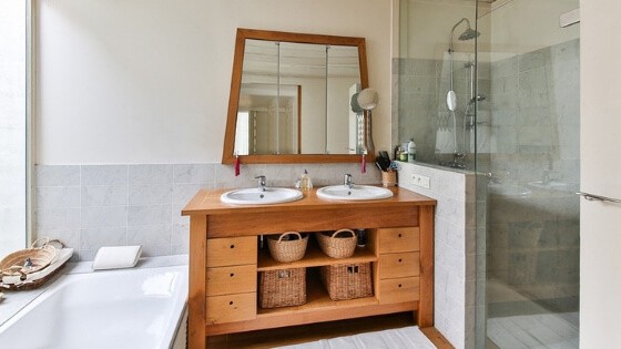 Clean the bathrooms thoroughly before moving into a new house.