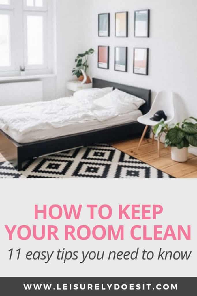 Discover how to keep your room clean. These simple tips will make it easy to keep clutter at bay and reduce dirt in your bedrooms. #cleaningtips #bedroom