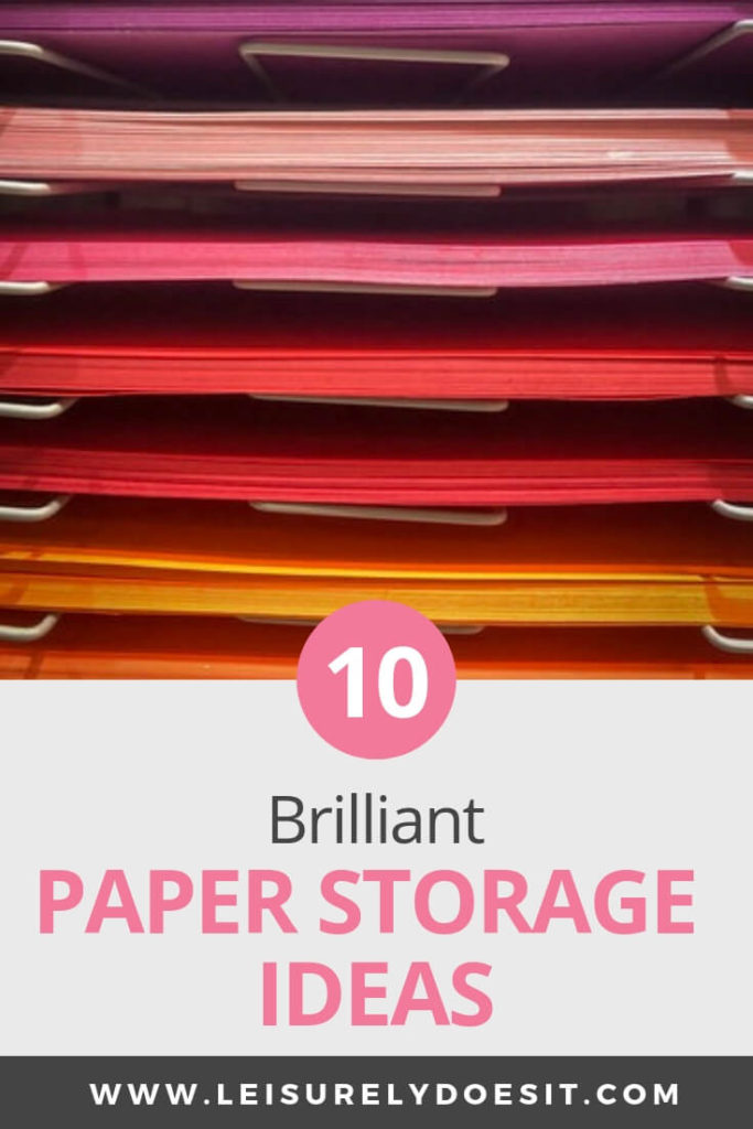 Ready to get rid of paper clutter in your home? Whether it's craft paper you want to store or you need a filing system in your home office, these paper storage ideas can help. #paperclutter #paperorganization #ldi