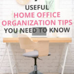 Do you need simple home office organization ideas to keep your workspace neat and tidy? Learn how to declutter, maximize even small storage spaces with organizing solutions for your supplies and how to organize files to reduce paper clutter. #homeofficeorganization #ldi