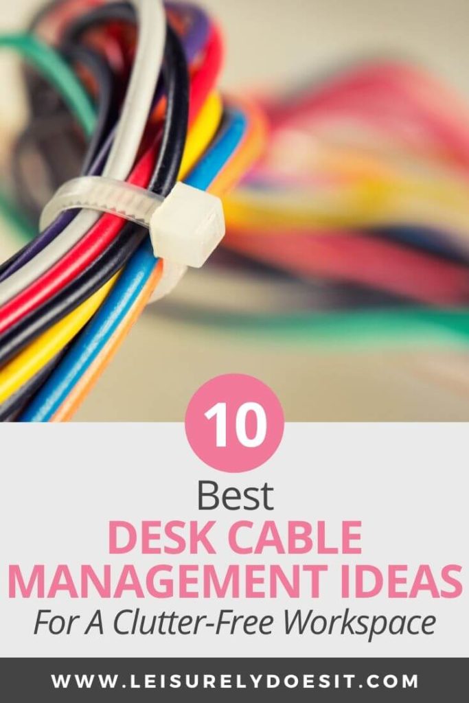 With all the electronic devices you have at home e.g. computer, cellphone, tablets and chargers, you might be on the hunt for desk cable management ideas. Learn how to hide messy cords under the desk and even on the wall so you have a clutter-free work space. #cablemanagement #homeofficeorganization #ldi