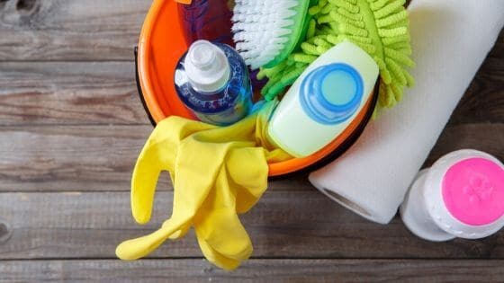 You should group similar items when organizing cleaning supplies.