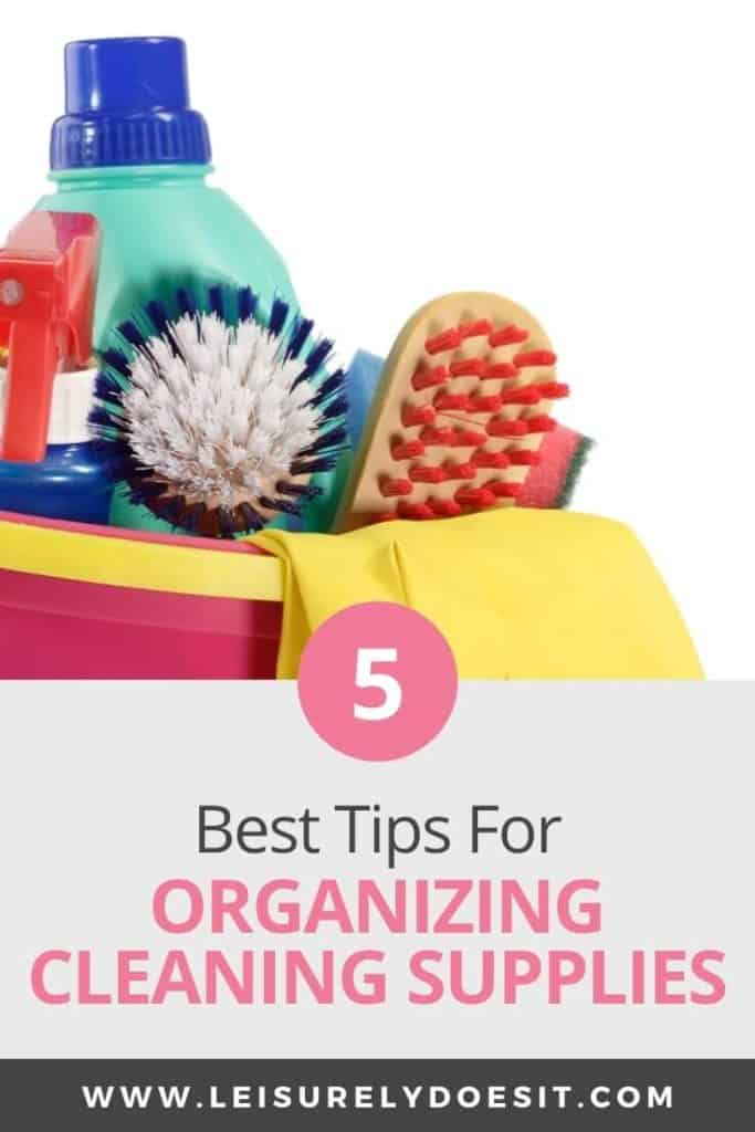 Learn how to organize cleaning supplies at home with these simple tips and tricks. Whether you've got a small cabinet, closet or you're arranging cleaning products on shelves under the sink, these storage ideas will make it that much easier to keep your home tidy. #organizingcleaningsupplies #cleaningproducts #ldi